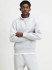 River Island Grey Regular Fit Premium Funnel Neck Sweatshirt - Image 1 of 4