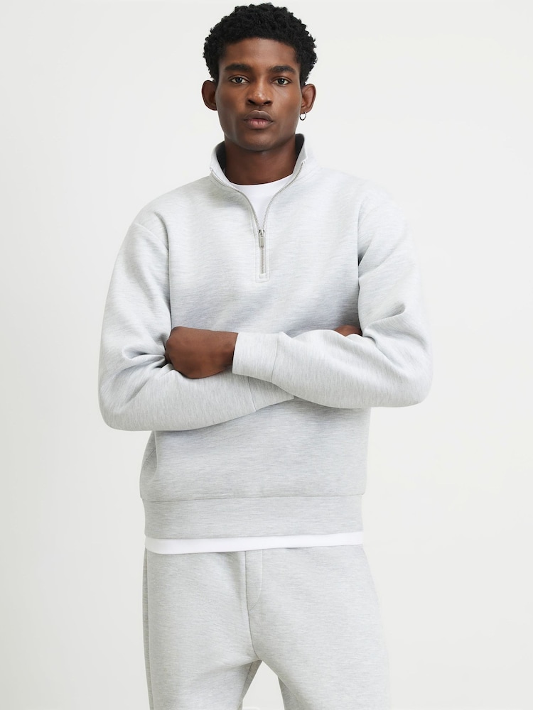 River Island Grey Regular Fit Premium Funnel Neck Sweatshirt - Image 1 of 4 River Island Grey Regular Fit Premium Funnel Neck Sweatshirt - Image 1 of 4