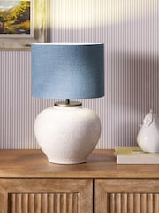 Blue Relaxed Linen Lamp Shade - Image 2 of 5