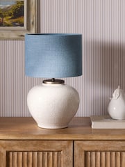 Blue Relaxed Linen Lamp Shade - Image 3 of 5