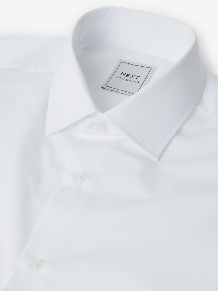 White Easy Care Single Cuff Smart Shirts 5 Pack - Image 2 of 6