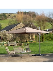 Pacific Cream Taupe Garden Challenger T2 3.5 x 2.6m Oblong Anthracite Parasol - Image 1 of 7