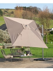 Pacific Cream Taupe Garden Challenger T2 3.5 x 2.6m Oblong Anthracite Parasol - Image 3 of 7