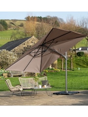 Pacific Cream Taupe Garden Challenger T2 3.5 x 2.6m Oblong Anthracite Parasol - Image 4 of 7