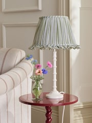 Green Stripe Pleated Lamp Shade - Image 3 of 5