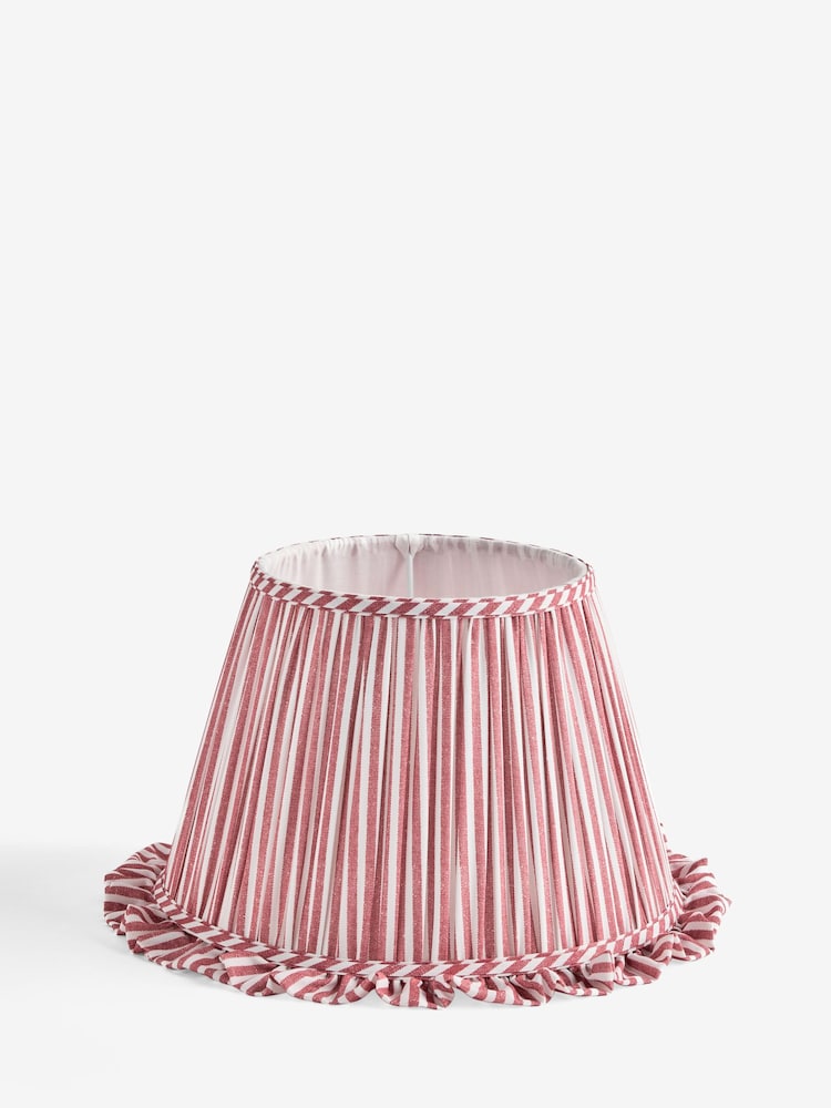 Red Stripe Pleated Lamp Shade - Image 1 of 5