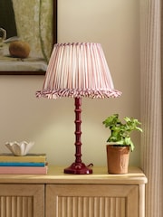 Red Stripe Pleated Lamp Shade - Image 2 of 5