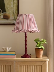 Red Stripe Pleated Lamp Shade - Image 3 of 5