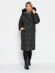 M&Co Black Faux Fur Trim Padded Coat - Image 3 of 4