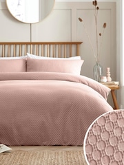 Appletree Pink Santos 100% Cotton Duvet Cover Set - Image 1 of 4