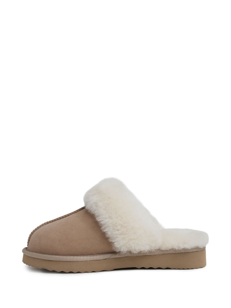 Celtic & Co. Brown Studio Fur Edge Mule Slippers - Image 2 of 6 Celtic & Co. Brown Studio Fur Edge Mule Slippers - Image 2 of 6