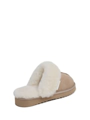 Celtic & Co. Brown Studio Fur Edge Mule Slippers - Image 3 of 6