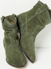 FatFace Green Polly Western Ankle Slouch Boots - Image 4 of 5