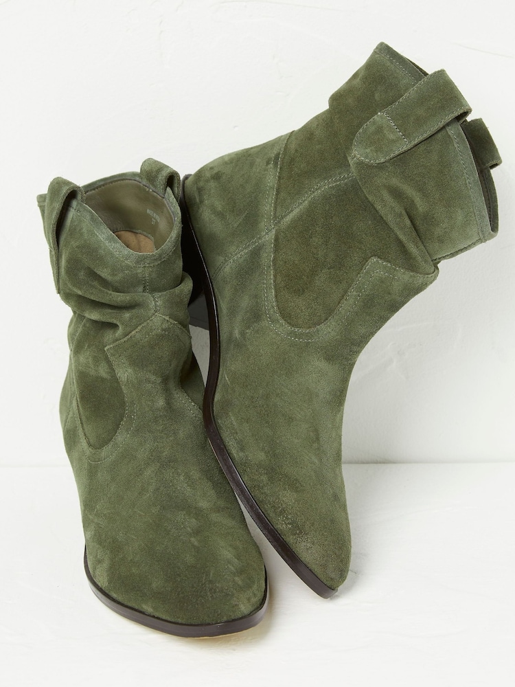 FatFace Green Polly Western Ankle Slouch Boots - Image 4 of 5