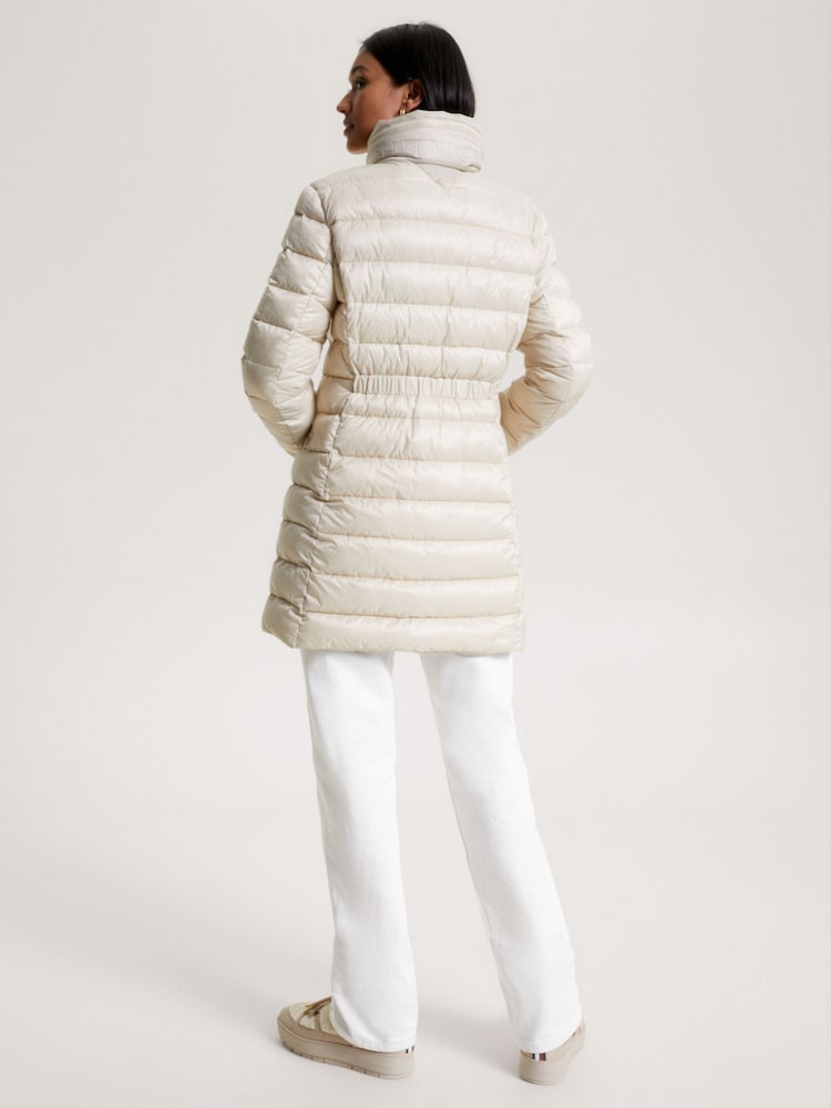 Tommy Hilfiger Cream Padded Midi Coat - Image 2 of 9