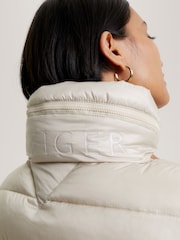 Tommy Hilfiger Cream Padded Midi Coat - Image 3 of 9