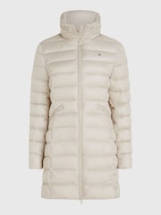 Tommy Hilfiger Cream Padded Midi Coat - Image 5 of 9
