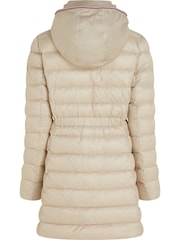 Tommy Hilfiger Cream Padded Midi Coat - Image 7 of 9