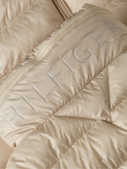 Tommy Hilfiger Cream Padded Midi Coat - Image 8 of 9