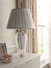 Silver Grey Pleated Lamp Shade - Image 3 of 5