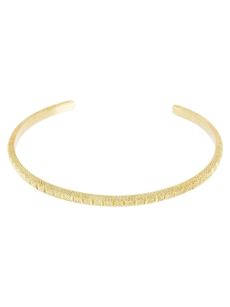 Oliver Bonas Gold Plated Ray Textured Cuff Bracelet - Image 1 of 4