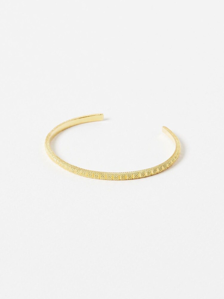 Oliver Bonas Gold Plated Ray Textured Cuff Bracelet - Image 2 of 4