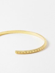 Oliver Bonas Gold Plated Ray Textured Cuff Bracelet - Image 4 of 4