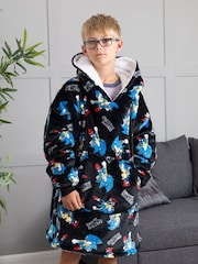 Vanilla Underground Dark Black Sonic All-Over Print Blanket Hoodie - Image 1 of 8