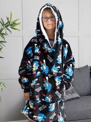 Vanilla Underground Dark Black Sonic All-Over Print Blanket Hoodie - Image 2 of 8
