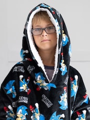 Vanilla Underground Dark Black Sonic All-Over Print Blanket Hoodie - Image 3 of 8