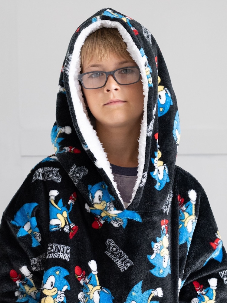 Negro oscuro de Sonic - Sudadera con capucha con estampado integral de Vanilla Underground - Imagen 3 de 3 Negro oscuro de Sonic - Sudadera con capucha con estampado integral de Vanilla Underground - Imagen 3 de 3
