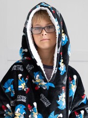 Vanilla Underground Dark Black Sonic All-Over Print Blanket Hoodie - Image 7 of 8