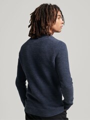 Superdry Blue Textured Crew Knit Jumper - Image 2 of 7
