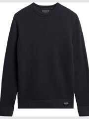 Superdry Blue Textured Crew Knit Jumper - Image 3 of 7