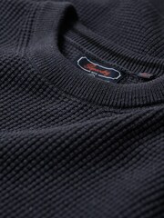 Superdry Blue Textured Crew Knit Jumper - Image 7 of 7