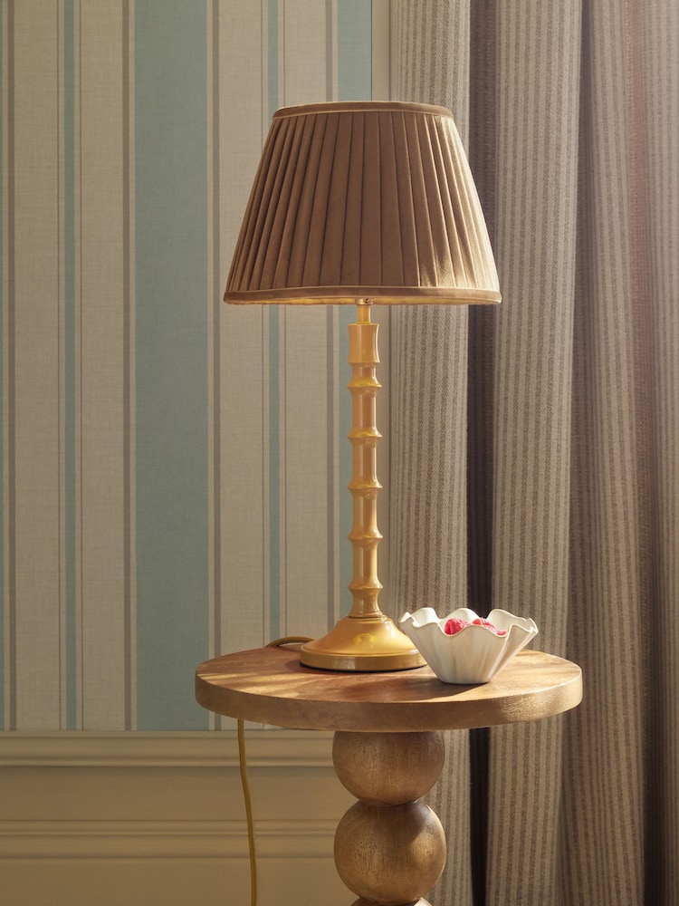 Amber Orange Velvet Pleated Lamp Shade - Image 1 of 3