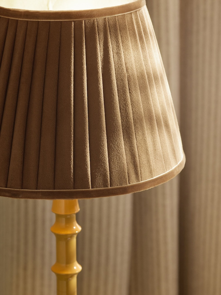 Amber Orange Velvet Pleated Lamp Shade - Image 3 of 3