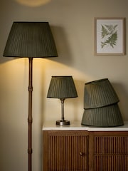 Green Velvet Pleated Lamp Shade - Image 2 of 5