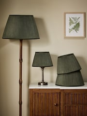 Green Velvet Pleated Lamp Shade - Image 3 of 5