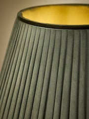 Green Velvet Pleated Lamp Shade - Image 4 of 5