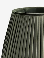 Green Velvet Pleated Lamp Shade - Image 5 of 5