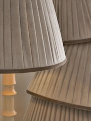 Natural Velvet Pleated Lamp Shade - Image 4 of 5