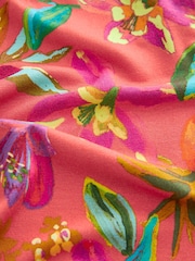 Rostrot-Orange/Rosa mit tropischem Blumenprint - Leichte Jerseyhose mit Stretch (3–16 Jahre) - Bild 6 von 6