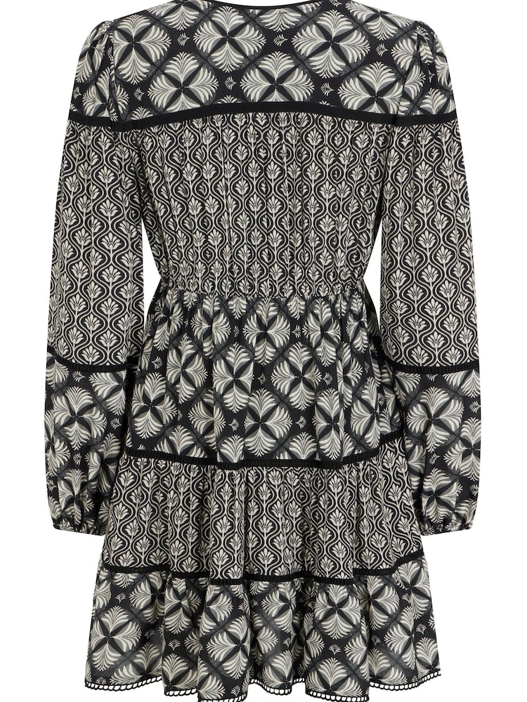 Mint Velvet Black Tiered Mini Dress - Image 4 of 4