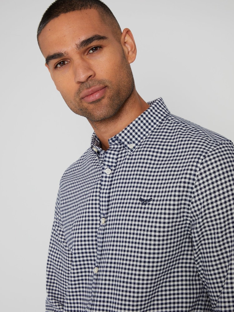 Threadbare Blue 100% Cotton Long Sleeve Check Shirt - Image 4 of 4