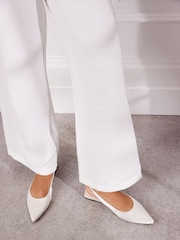 Ivory Forever Comfort® Wedding Point Toe Slingback Bridal Shoes - Image 4 of 9