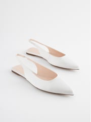 Ivory Forever Comfort® Wedding Point Toe Slingback Bridal Shoes - Image 5 of 9