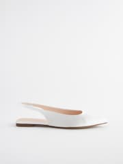 Ivory Forever Comfort® Wedding Point Toe Slingback Bridal Shoes - Image 6 of 9