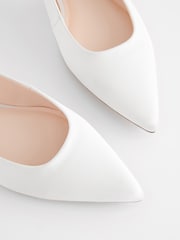 Ivory Forever Comfort® Wedding Point Toe Slingback Bridal Shoes - Image 8 of 9