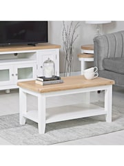 K Interiors White Oak Windsor Solid Wood Small Coffee Table - Image 1 of 5